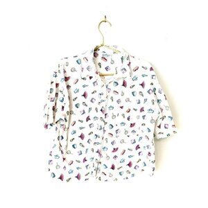 kathryn Vintage Makeup Glam print pajama Top